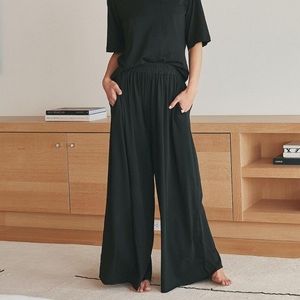 LUNYA Pima Organic Cotton Wide Leg Lounge Pants